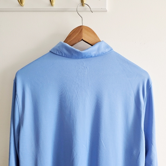 Nike Dri-FIT Delaware State Football Long Sleeve Polo Men L NCAA Blue Golf Shirt - Picture 7 of 11